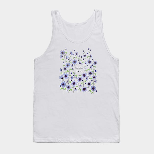 Rest  Brings Clarity Tank Top by Laughing Cat Designs